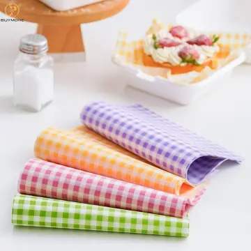 50 Sheets Wax Paper Food Picnic Paper Disposable Food Wrapping Greaseproof  Paper Food Paper Liners Wrapping Tissue for Plastic Food Basket (Heart)