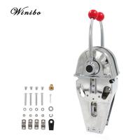 Winibo Universal Boat Dual Lever Throttle Control,Marine Top Mount Twin Lever Engine Control Zinc Alloy Dual Handle Shift for Any Type of Boat with Outboard Inboard or I/O Power