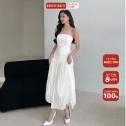 BBSTORE S Đầm Xòe Xếp Ly Dự Tiệc Cúp Ngực Sang Trọng -D1749