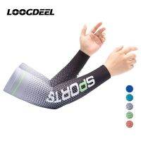 [Rear Waves] LOOGDEE 1คู่ CyclingArm แขนผู้ชายผู้หญิง OutdoorCoolingSilk FitnessUV Sun Protection Cuff Cover