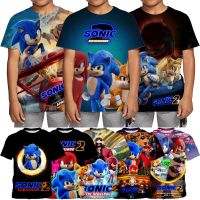 Boys Shirts Sonic the Hedgehog 2 2022 Kids Fashion T-Shirts 3-14 Years Old Baby Short Sleeve Tops Summer Cool Breathable Clothing