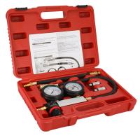 Auto Cylinder Leak Tester Leakage Detector Kit Set Petrol Engine Gauge Tool Kit Double Gauge System with Case