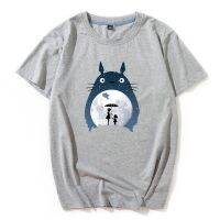 เสื้อยืดแขนสั้นพิมพ์ลายการ์ตูน Totoro สำหรับผู้ชาย