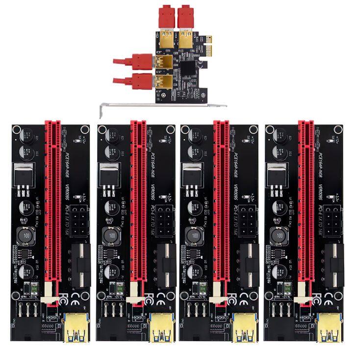 อะแดปเตอร์ไรเซอร์การ์ด-ver009s-pcie-1ถึง4การ์ดเพิ่มพอร์ต-pcie-สำหรับขุดบิตคอยน์