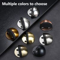 Half Moon Magnetic Door Stopper Stainless Steel Non Punching Floor Mounted No Drilling Door Hardware Locks