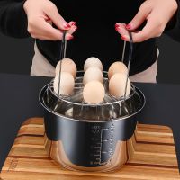 Stainless Steel Foldable Double Layer Steaming Rack Multifunctional Steamer With Anti-scalding Silicone Handle Steamed Egg Rack