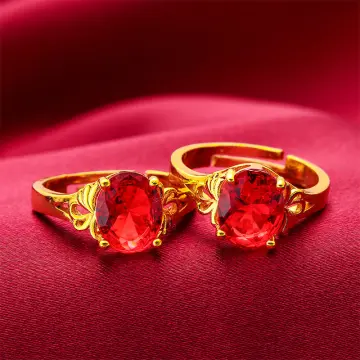 Nath,Gold (Non Pierced),Ruby Stone Nose Ring – Hayagi