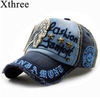 Xthree ยี่ห้อผ้าฝ้ายแฟชั่นเย็บปักถักร้อยสไตล์โบราณหมวกเบสบอล C Asquette Snapback หมวกสำหรับผู้ชายผู้หญิง