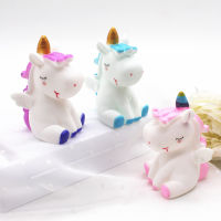 การ์ตูนยูนิคอร์นตุ๊กตาของเล่นวันเกิดเค้ก Topper น่ารัก Mini Unicorn Theme ตกแต่งเค้ก