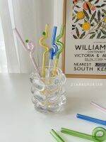 ♣ See objects such as surface color glass heat-resistant twisting straw green coffee stir bar bending lovely not a one-off