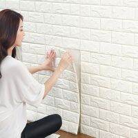 สติ๊กเกอร์ติดผนังโฟม3D 10ชิ้นวอลเปเปอร์เรโทรเพดาน Self Adhesive Wallpaper ที่ตกแต่งกำแพงบ้านพื้นหลัง