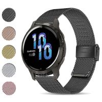 [HOT JUXLLKBKOW 514] สำหรับ Garmin Venu 2 S/2 Smartwatch สายคล้องคอสแตนเลสสร้อยข้อมือสำหรับ Garmin Vivoactive 4 4S 3 Forerunner 158 55 245 Venu สายรัดข้อมือ