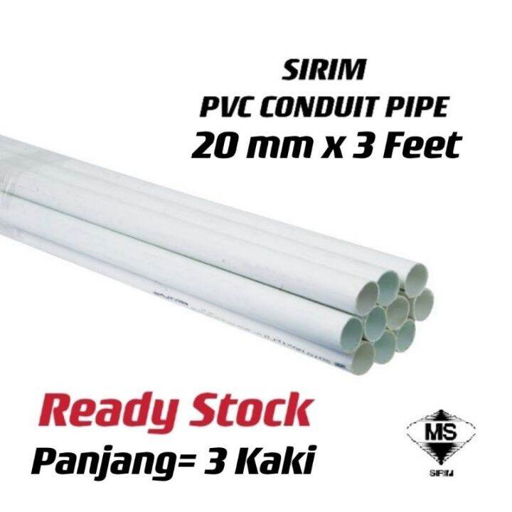 PVC ELECTRICAL CONDUIT PIPE [ SIRIM APPROVE ] 20MM X 3 FEET Lazada