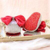 【hot】！ Dollbling Jewelry Rhinestone Festive Baby Bottom Kids Prewalker Soft Sole Shoes