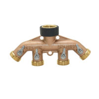 Brass 34 Thread 4-way Garden Tap Water Splitter Water 4 way Splitter Female 34 Irrigation Valve 1pcs