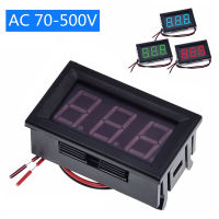 AC 70-500V 0.56 "เครื่องมือเครื่องวัดแรงดันไฟฟ้าแบบดิจิตอล LED มิเตอร์วัดกระแสไฟโวลต์2สายสีแดงสีเขียวสีน้ำเงินจอแสดงผล110V 220V DIY