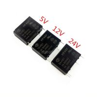 5Pcs Hf46f รีเลย์5a 4pin Hf46f-5-hs1 Hf46f-12-hs1 Hf46f-24-hs1 Power รีเลย์ A ปกติเปิด5 12 24 Vdc 250vac