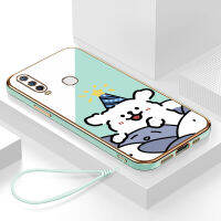 เคสvivo y3 กรอบสีทองชุบด้วยไฟฟ้า รวมทุกอย่าง ฝาหลัง วัสดุ TPU ป้องกันการหล่น ป้องกันการชนกัน กันน้ำ สายรัดข้อมือการ์ตูนน่ารัก เคสโทรศัพท์มือถือ