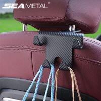 SEAMETAL Multifunctional Car Hook Headrest Seat Back Hanging Hook Carbon Fiber Decoration Large Load-Bearing Hanger for Rear Row  Gauges