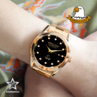 AMERICA EAGLE นาฬิกาข้อมือผู้หญิง สายสแตนเลส รุ่น AE093G - Gold/Black