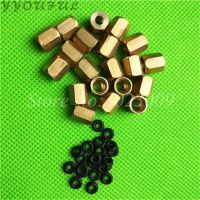 16pcs UV Solvent Printer ink tube connector copper nut O ring 4x3mm 3x2mm for Epson 7600 9600 4880 7880 Mimaki Roland Allwin