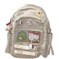 Sanrio hello campus school bag girl zipper large-capacity backpack cute cartoon handbag travel storage bug