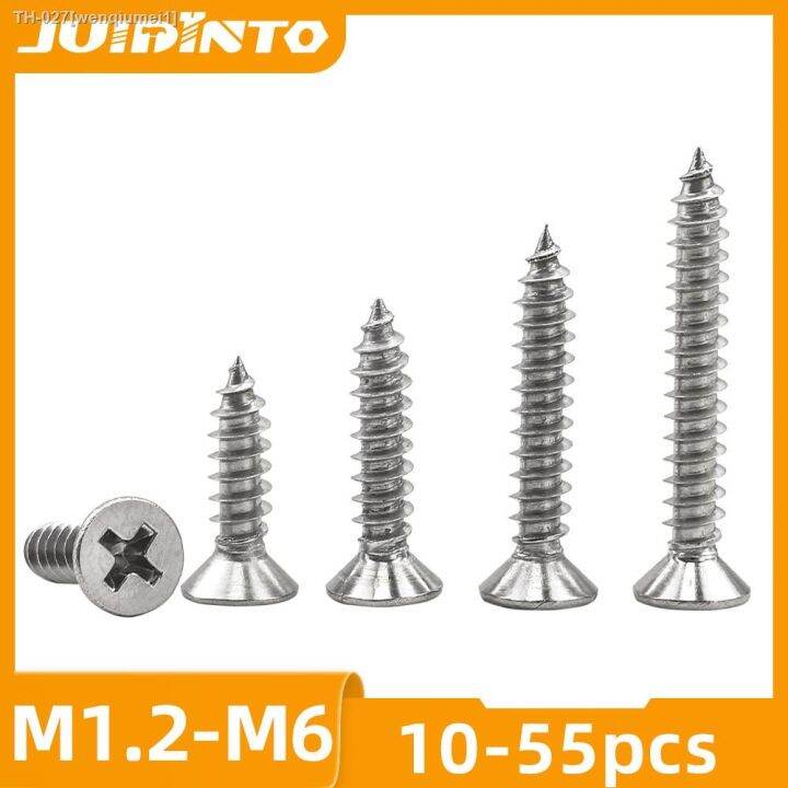 juidinto-cross-flat-head-self-tapping-screw-m1-2-m1-4-m1-7-m2-m2-3-m3-m4-2-m4-m5-m6-stainless-steel-phillips-for-sheet-metal