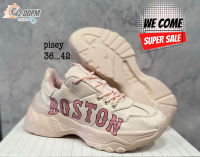 รองเท้าลำลองMLB Boston (box) สีชมพูพาสเทลสุดคิ้วท์ โรสโกลด์ สีชวนใจสั่นสุดๆ  (รับประกันสินค้าตรงปก) รองเท้าแฟชั่น รองเท้าผ้าใบ V87B004