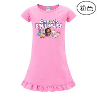 Summer Anime Gabbys Dollhouse Clothes Kids Cute Gabby Cats Dress Baby Girls Short Sleeve Princess Pajamas Dresses  by Hs2023