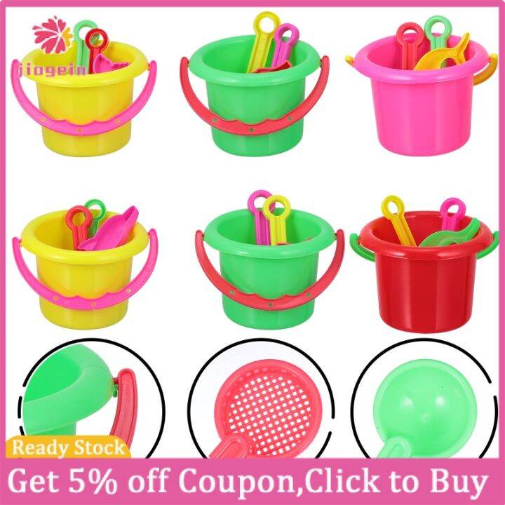 Jiogein 24 Pcs Sand Digging Beach Bucket Sand Buckets Shovels Kids
