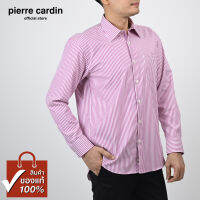 Pierre Cardin เสื้อเชิ้ตแขนยาว Basic Fit รุ่นมีกระเป๋า ผ้า Cotton 100% [SJJ0170-P1]