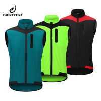 GIERTER Mens Cycling Windproof Vest MTB Bicycle Soild Gilets Sleeveless Reflective Pockets Vest Mesh Back Cycling Clothing