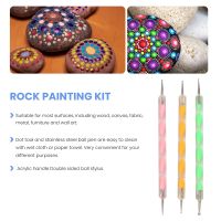 Mandala Dotting Stencil Tools Rock Painting Kit Ball Stylus Dotting Tools Include Stencil, Paint Tray (17 Pack)