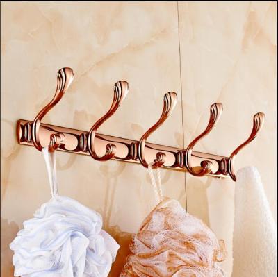 2021Europe style rose gold finished bathroom robe hooks,coat racks,clothes hooks bathroom hardware accessories kitchen hangers