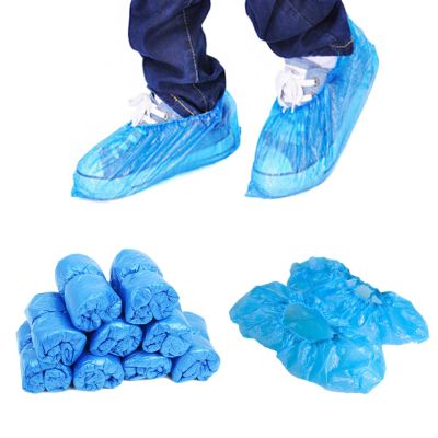 100pcs Home Office Dust-proof  Anti-skid  Waterproof Boot Cover Disposable Plastic Shoe Covers Safety Protection of Home Hotel Shoes Accessories