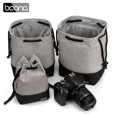 BOONA กระเป๋าใส่ของเลนส์ภาพกันน้ำสำหรับ Canon Nikon Sony Pentax,ถุงเก็บกล้องไร้กระจกดีไซน์เชือกรูด