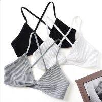 【cw】 Cotton Bras Thin French Bralette Deep V Cup Top Gym ！