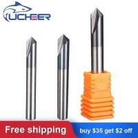 UCHEER 1pc 3 Flutes HRC45 Chamfer End Mill เครื่องมือคาร์ไบด์ steel countersink cnc drill bit