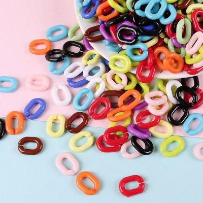 【CW】 50Pcs/Lot 20x14mm Mixed Color Chain Buckle Beads for Handbag Necklace Keychain End Connectors Accessories