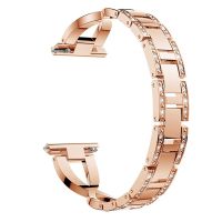 Watch Bracelet Strap with Diamonds Suitable for Fitbit Versa X-Shape Watch Band Replacement