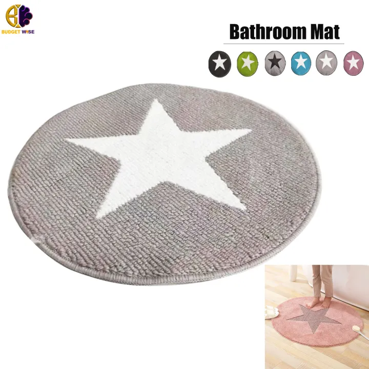 Round Star Design Memory Foam Bathroom Mat Absorbent Soft Comfort Floor