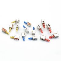 5pcs  Right Angle PCB Latching Push Button Switch DPDT Double Pole 6 Pin self-locking key power switches red blue yellow A03/04