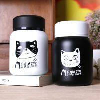 Travel Coffee Thermos Water Bottle Stainless Steel Cat Vacuum Termos Coffee Mugs Small Portable Cup For Cafe