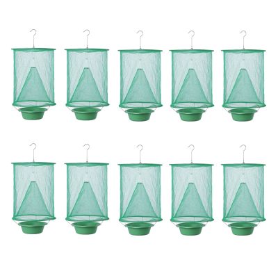 10 Pcs Fly Catcher Reusable Hanging Fly Trap Flytrap Cage Net Outdoor Garden Hanging Flycatcher Easy to Remove