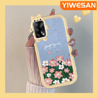 YIWESAN เคสสำหรับ OPPO A74 4G A95 4G A74 F19S F19 5G A54 5G Reno 6 Lite เคสรูปดอกไม้น้ำมันเคสเพ้นท์ลายดอกไม้เคสนิ่มกันกระแทกเคสโทรศัพท์โปร่งใสซิลิก้าเจล TPU ป้องกันการตกหล่นฝาครอบป้องกันเลนส์กล้องถ่ายรูป