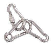 M4/M5/M6/M8 Multifunctional 304 Stainless Steel Spring Snap Carabiner Quick Link Lock Ring Hook snap shackle Chain Fastener Hook Coil Springs