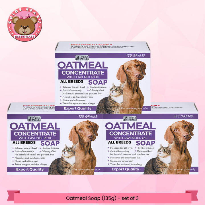 CHLOEBEAR Prolific Oatmeal Organic Soap for Dogs and Cats with Aloe