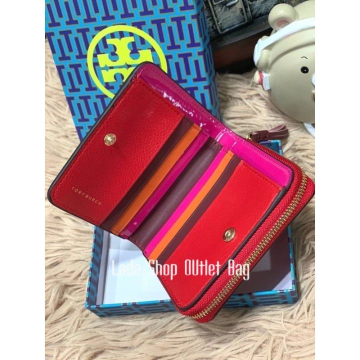 ลดล้างสต๊อก-กระเป๋าสตางค์-ปีชวด-tory-burch-leather-small-wallet