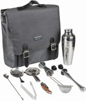 Jillmo Bartender Travel Kit, 11-Piece Cocktail Shaker Set with Waterproof Bartender Bag