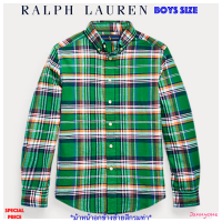 RALPH LAUREN PLAID COTTON-LINEN SHIRT ( BOYS SIZE 8-20 YEARS )